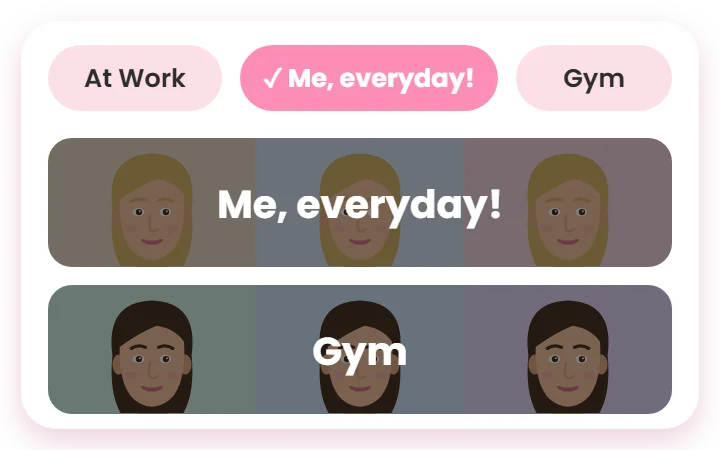 Separate Daily Selfie collections for different journeys